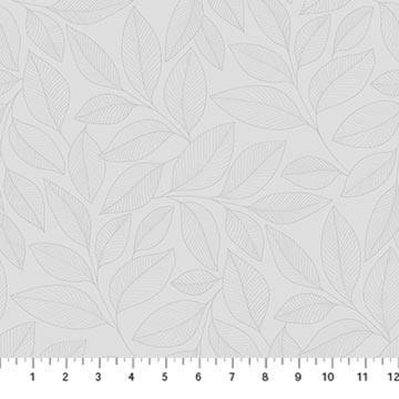 Northcott - Simply Neutral 2 - 23913-92 - Large Leaf Toss - Gray