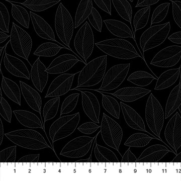 Simply Neutral 2 by Northcott Fabrics-GRAY/BLACK, large leaf Toss-23913-98