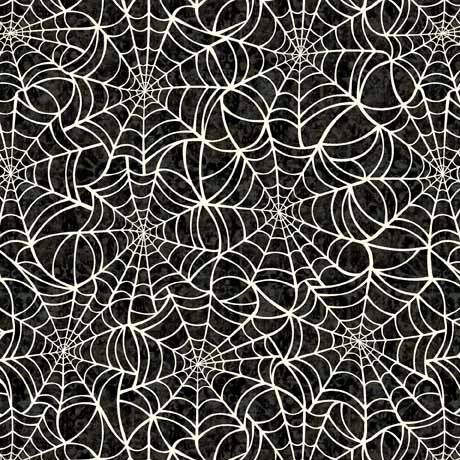 Creepsville-Spiderweb-Charcoal 108" Wide Backing 30206 -K
