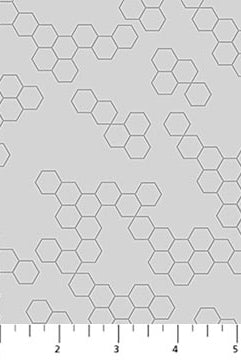 Hexagonal pattern on a gray background with a ruler at the bottom.