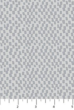 Gray geometric patterned fabric with a ruler at the bottom