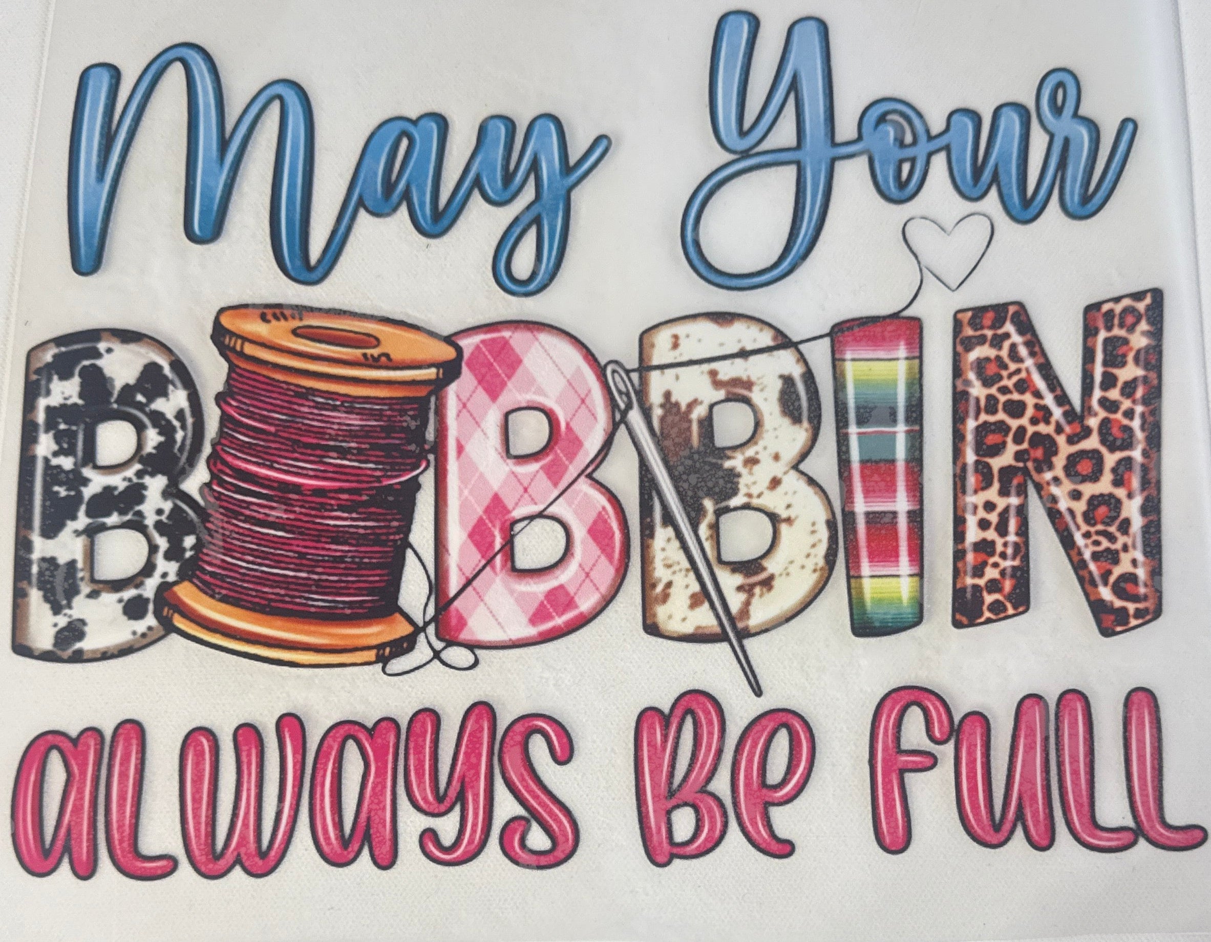 Decorative card with colorful text and illustrations on a white background