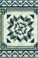 Decorative tile with a geometric pattern on a green background