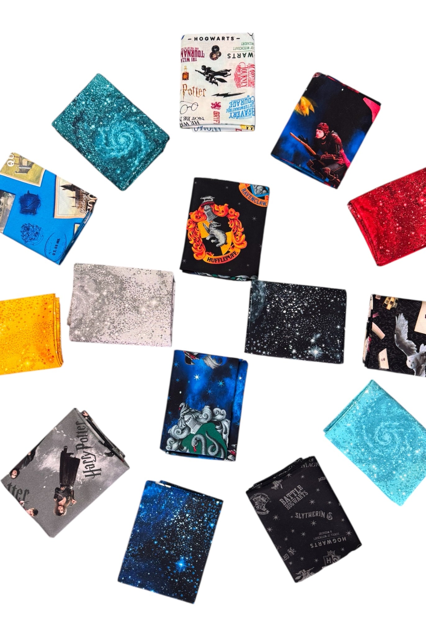 Collection of variously designed cards on a white background