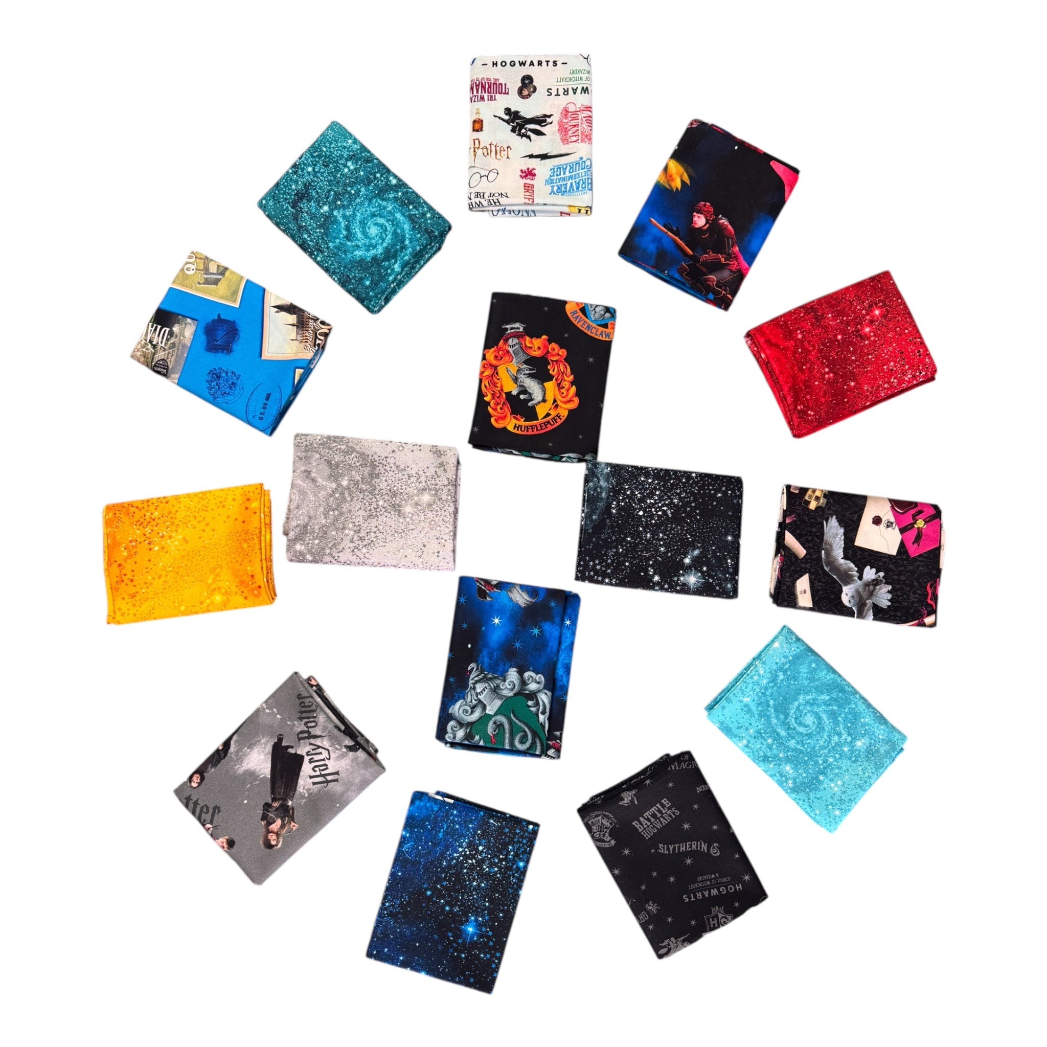 Collection of variously designed cards on a white background