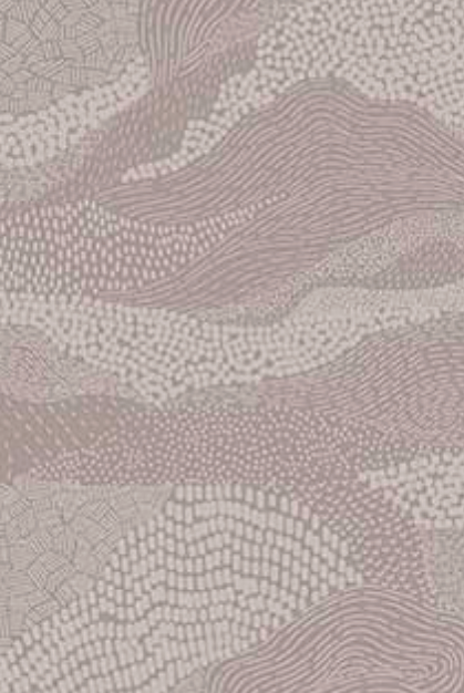 Textured patterned wallpaper with wavy lines in shades of brown and gray.
