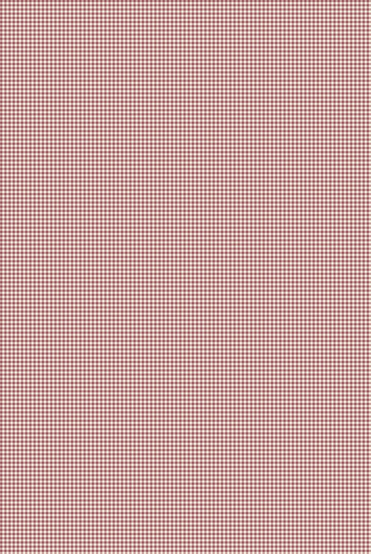 Small checkered pattern with red and white squares on a pink background Figo Nest Paprika Checks Fabric #92101-26 Carmon's Quilt Shop