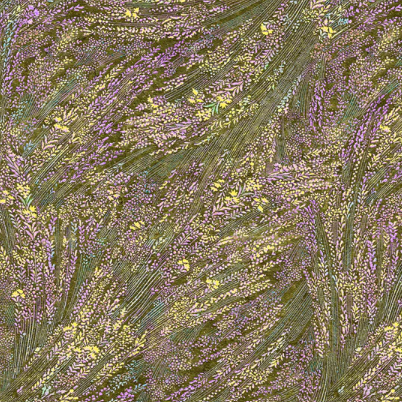 Textured pattern with green, purple, and yellow colors Meadow Breeze Sage Wide Backing 3 Yards 108" x 108" - P&B Textiles - Carmon's Quilt Shop