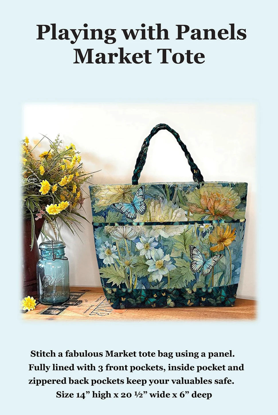 Playing with Panels Market Tote # JMD-233 -Quilt Woman- Carmon's Quilt Shop