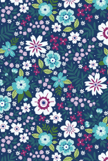 Pattern of colorful flowers on a dark blue background Seaside Garden Cobalt 3 YARDS 108" x 108" Wide #178137-60B Benartex Fabric Carmons Quilt Shop