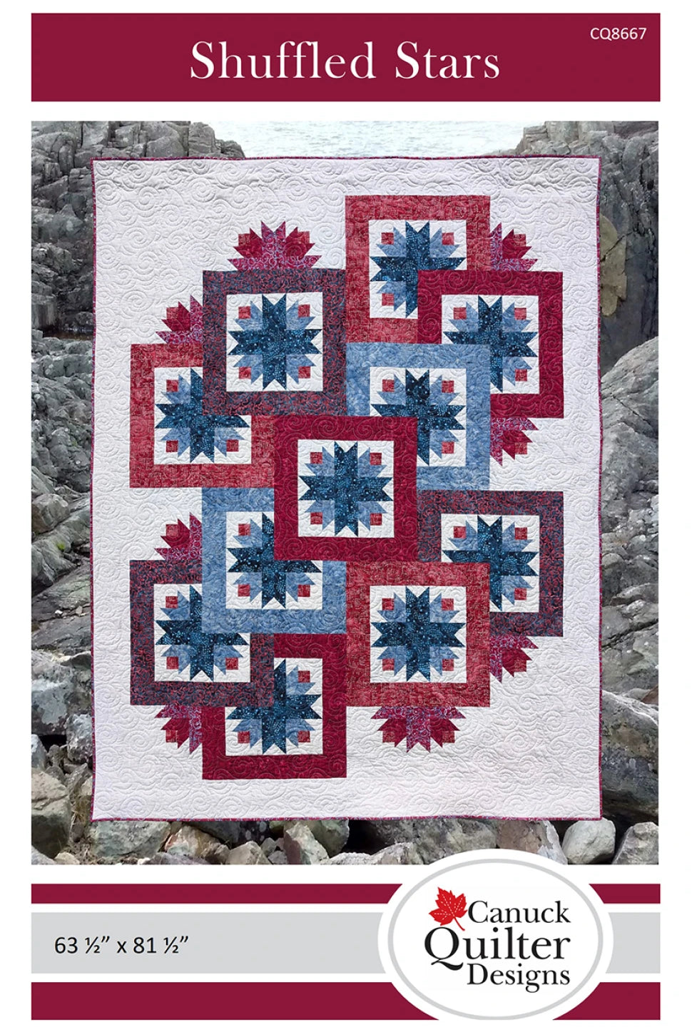Shuffled Stars # CQ8667 - Finished Size 63-1/2in x 81-1/2in Carmon's Quilt Shop