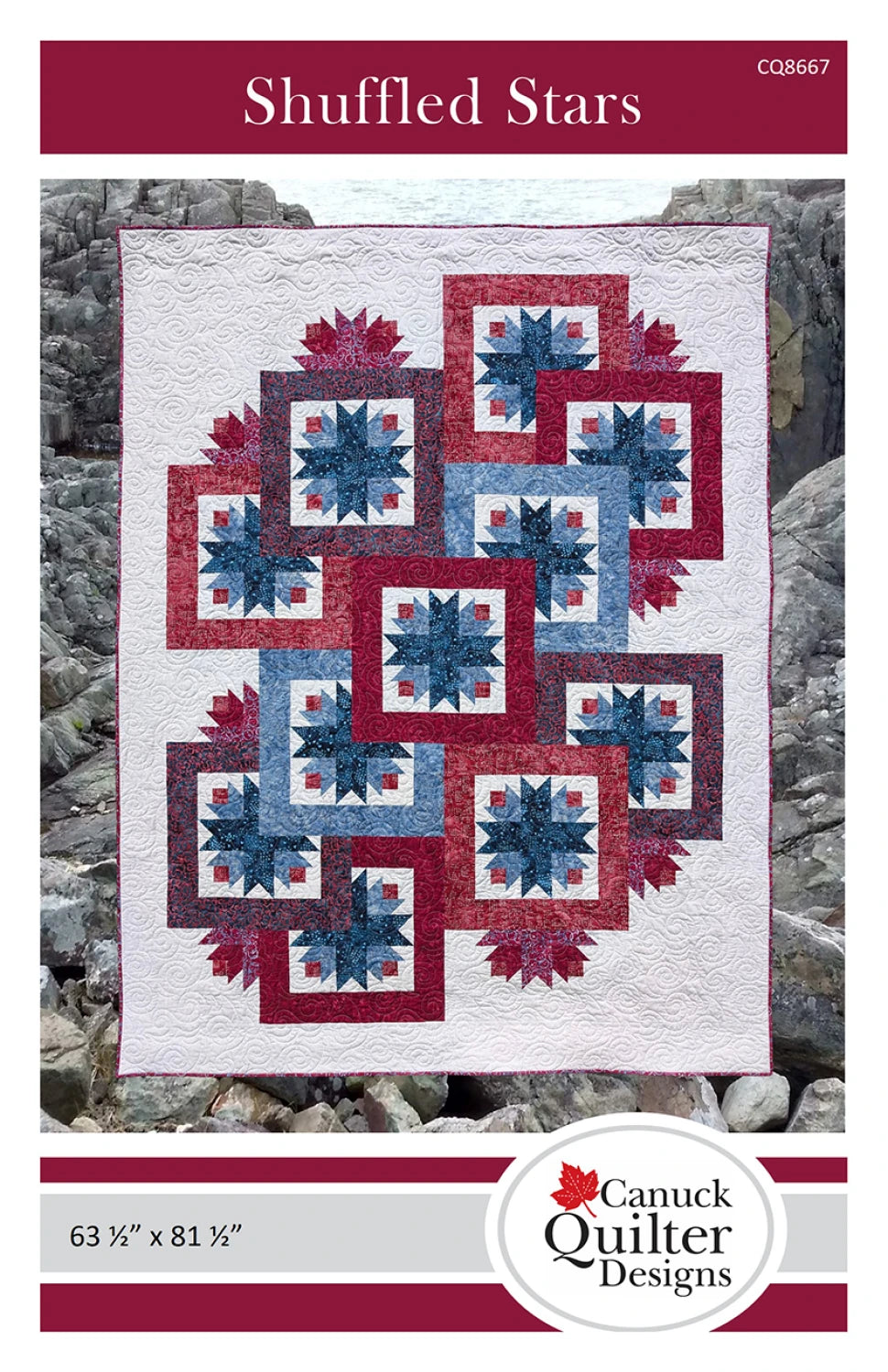 Shuffled Stars # CQ8667 - Finished Size 63-1/2in x 81-1/2in Carmon's Quilt Shop