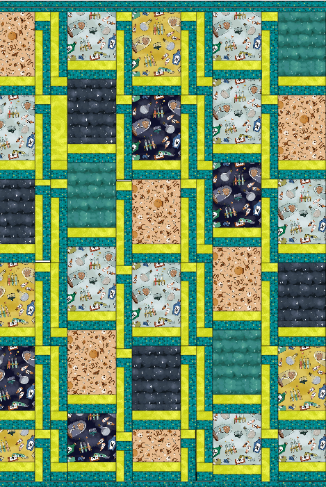 Spellbound Confetti-Lime Spellbound Quilt Kit Finished Size 45" x 69" Benartex - Carmon's Quilt Shop