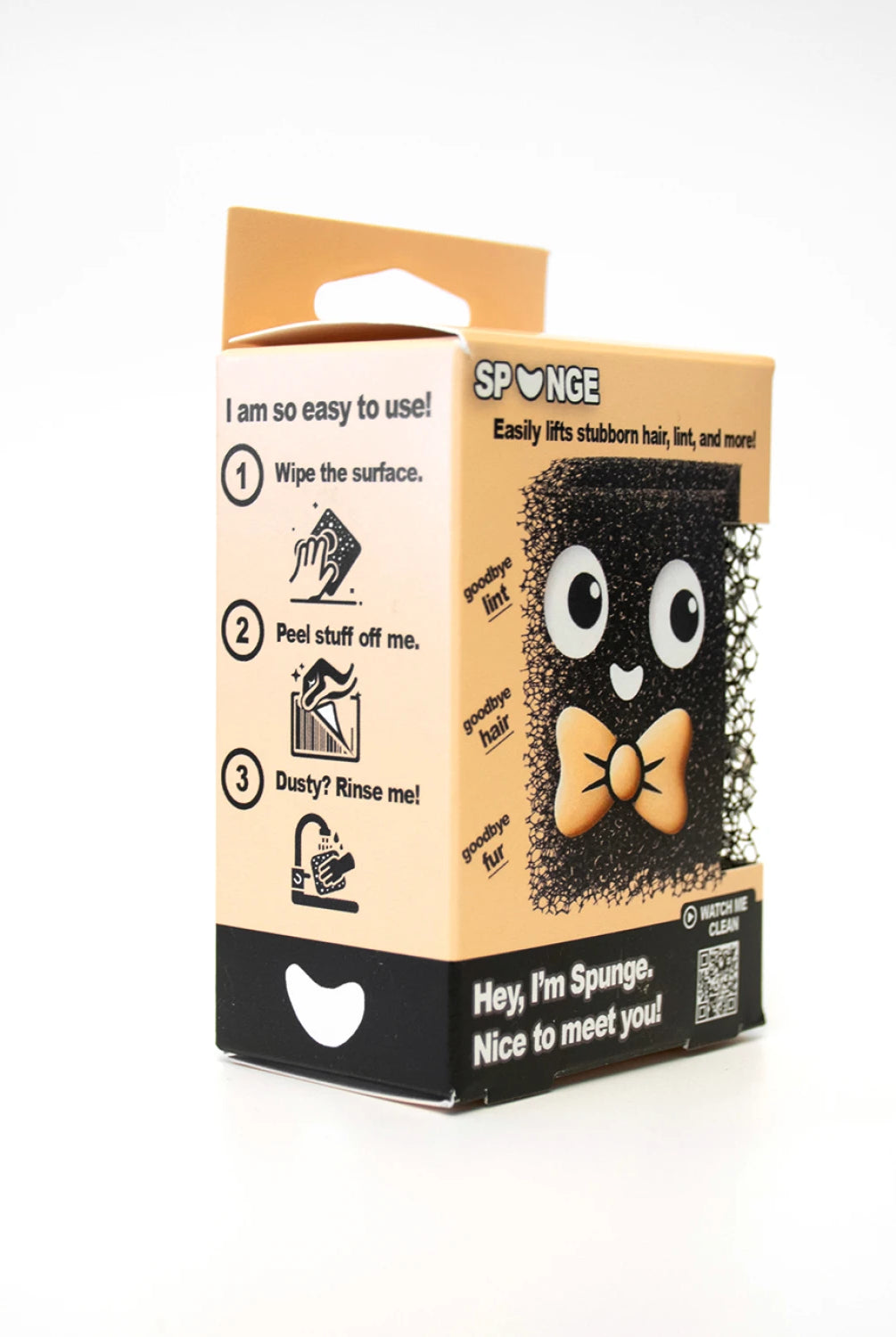 Box packaging of a product named 'Sponge' with cartoon character design on a white background