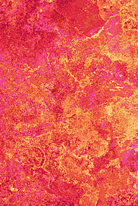 Textured fabric pattern in pink and orange with a ruler at the bottom Stonehenge Fabric