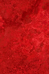 Red textured fabric with a white ruler at the bottom Stonehenge fabric