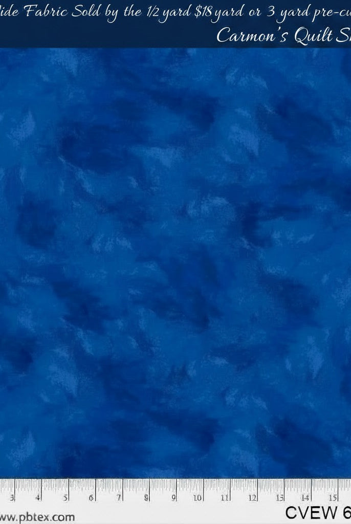 Carmon's Quilt Shop blue crushed velvet texture 108-inch wide cotton quilting fabric for quilt backing