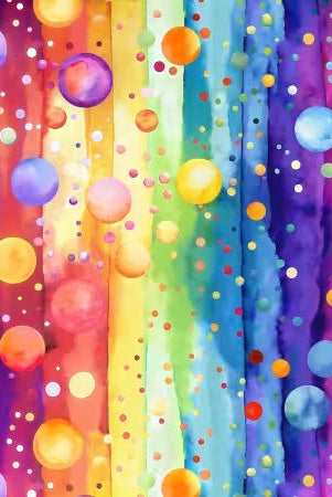 Carmon's Quilt Shop Bubble Pops multi-colored wide backing fabric with a playful bubble texture and watercolor stripes.