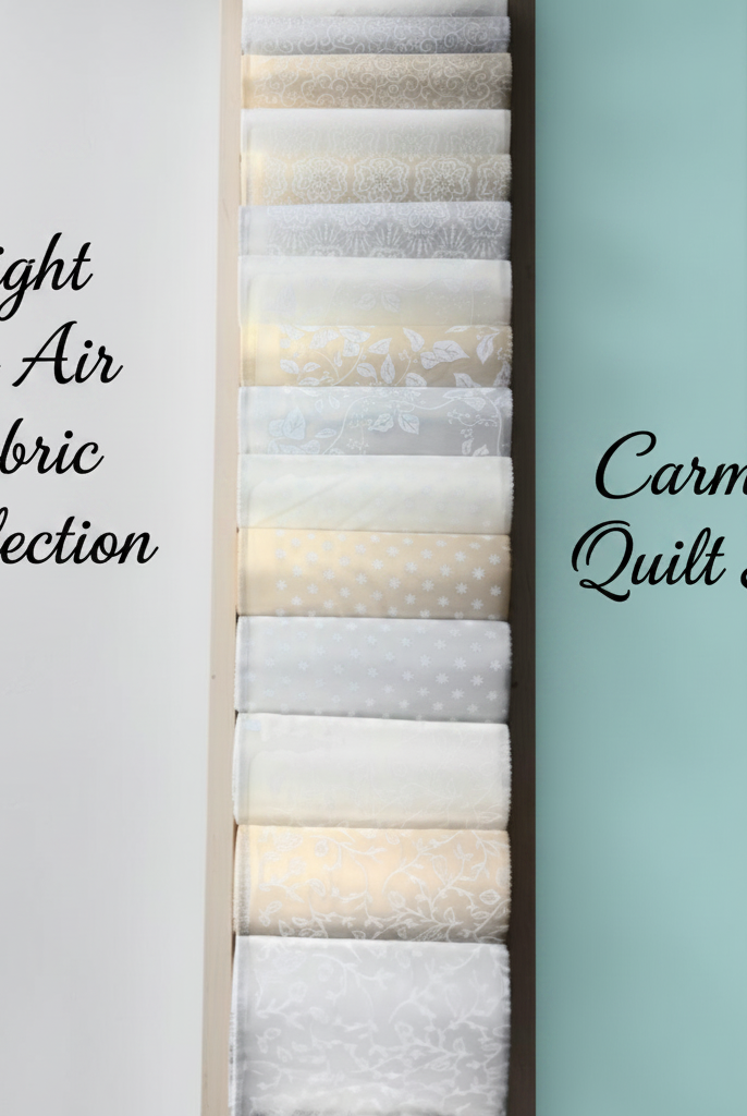 Carmon's Quilt Shop Light As Air 5-inch cotton fabric charm pack featuring elegant floral and botanical prints