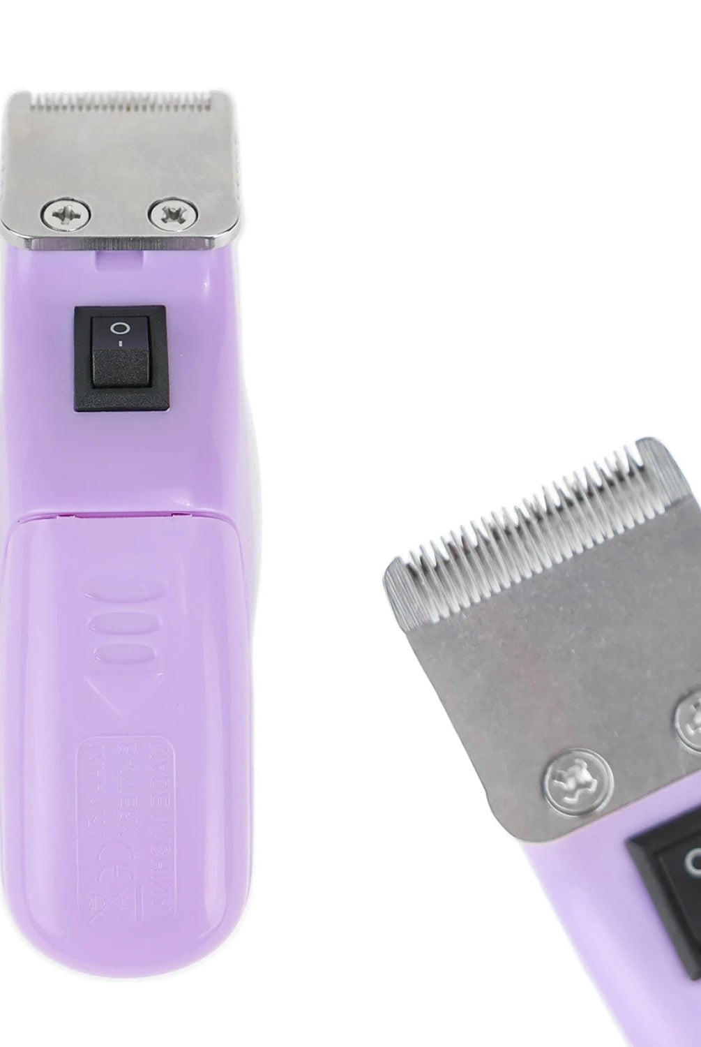 Carmon's Quilt Shop purple battery-operated Gypsy Snip-N-Pin thread shaver with precision steel blades