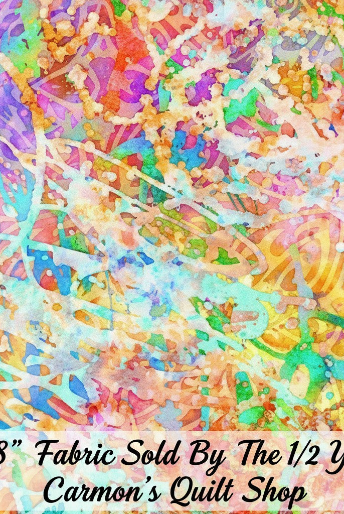 Carmon's Quilt Shop QT Fabrics Got Your Back multi-colored abstract splatter print 100% cotton quilting fabric