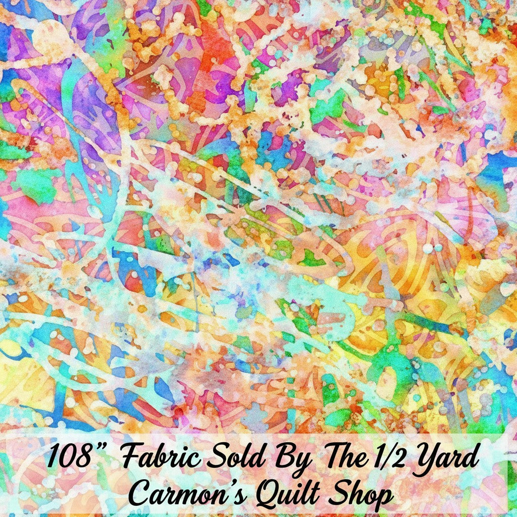 Carmon's Quilt Shop QT Fabrics Got Your Back multi-colored abstract splatter print 100% cotton quilting fabric