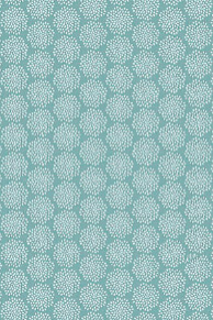 Carmon's Quilt Shop teal fabric with a repeating white floral dot pattern from the Sisterhood Floral Quilt Kit
