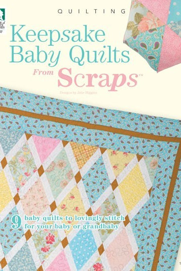 Carmon's Quilt Shop Keepsake Baby Quilts From Scraps pattern book featuring a colorful diamond patchwork quilt design.