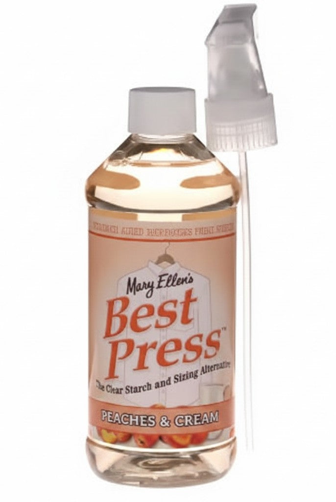 Carmon's Quilt Shop Best Press Peaches & Cream spray starch 16oz bottle for quilting and sewing ironing aid
