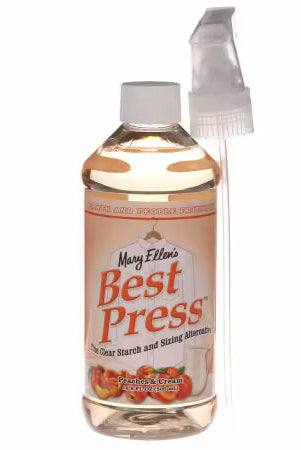 Carmon's Quilt Shop Best Press Peaches & Cream spray starch 16oz bottle for quilting and sewing ironing aid