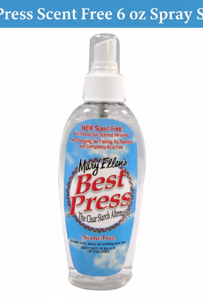 Carmon's Quilt Shop 6 oz bottle of Mary Ellen Products Best Press scent-free fabric starch and sizing spray