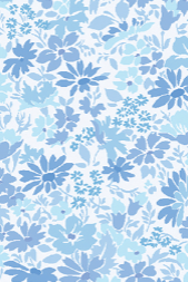 Carmon's Quilt Shop blue and white floral cotton fabric print for the Sisterhood Quilt Kit
