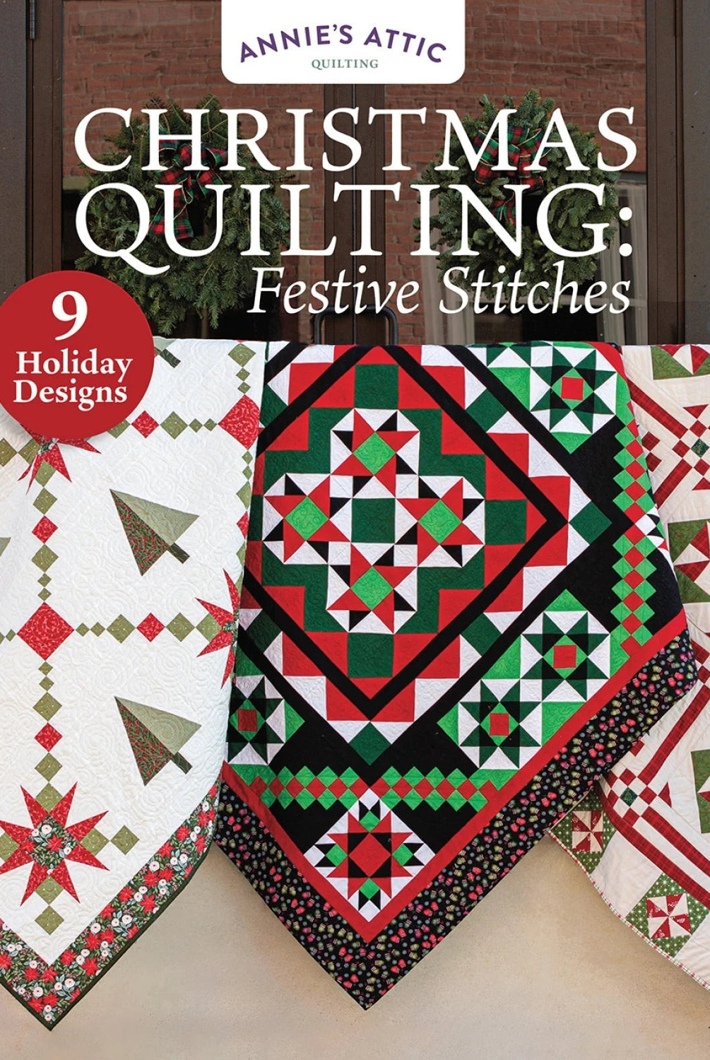 Carmon's Quilt Shop Annie's Attic Christmas Quilting pattern book featuring 9 festive holiday quilt designs.