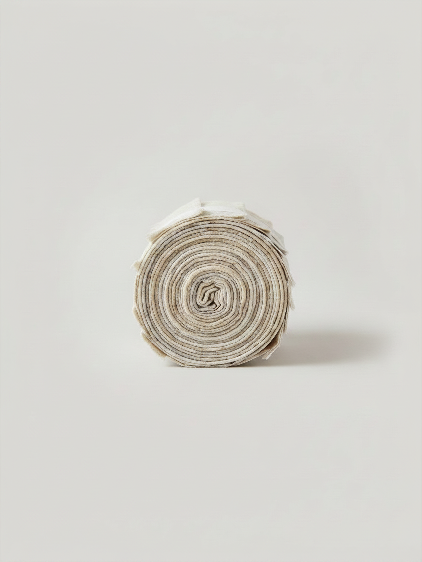 Carmon's Quilt Shop Light As Air 2.5-inch cream cotton fabric jelly roll for quilting and sewing projects.