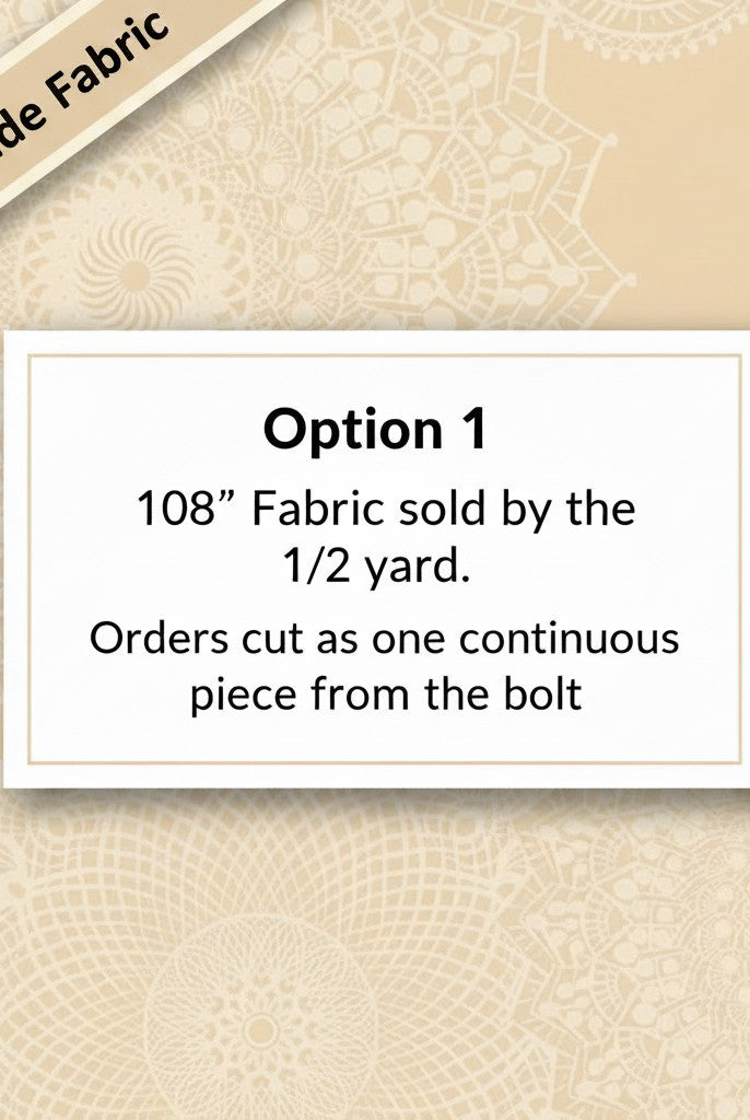 Carmon's Quilt Shop Dancing Doilies natural 108 inch wide backing fabric with elegant decorative pattern