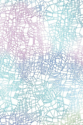 Carmon's Quilt Shop Dragonfly Wonder cotton fabric with a blue and purple abstract geometric dragonfly wing pattern