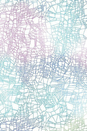 Carmon's Quilt Shop Dragonfly Wonder cotton fabric featuring a blue and purple abstract geometric dragonfly wing pattern.
