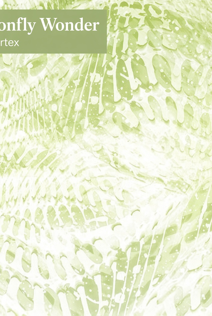 Carmon's Quilt Shop Dragonfly Wonder green cotton fabric with abstract nature-inspired patterns by Benartex