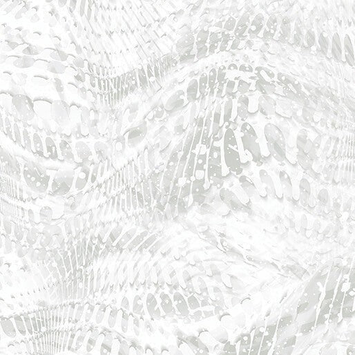 Carmon's Quilt Shop Dragonfly Wonder 100% cotton fabric featuring white and grey abstract dragonfly wing patterns