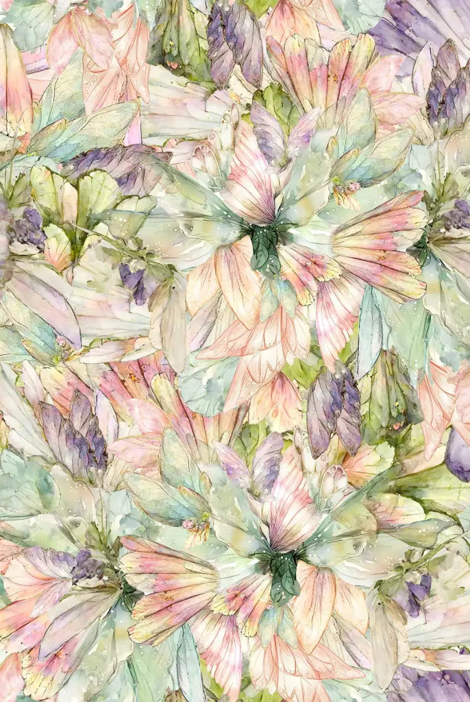 Carmon's Quilt Shop Fairy Boutique Make a Wish multi-colored floral cotton wide backing fabric for quilting.