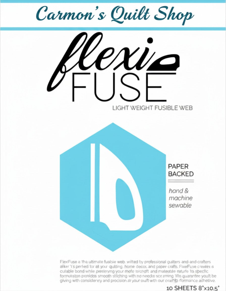 Carmon's Quilt Shop Flexi Fuse lightweight paper-backed fusible web sheets for quilting and appliqué projects