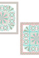Carmon's Quilt Shop Quilting In Bloom Floating Dresden quilt kit featuring floral cotton fabric in pink and teal.