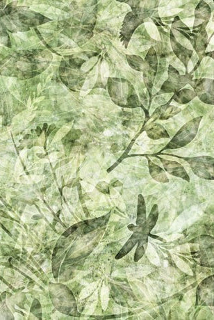 Carmon's Quilt Shop green botanical 108-inch wide cotton backing fabric with leaf and dragonfly motifs