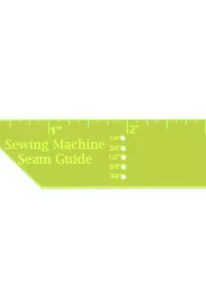 Carmon's Quilt Shop Quilter's Paradise green plastic sewing machine seam guide ruler with mitered edge