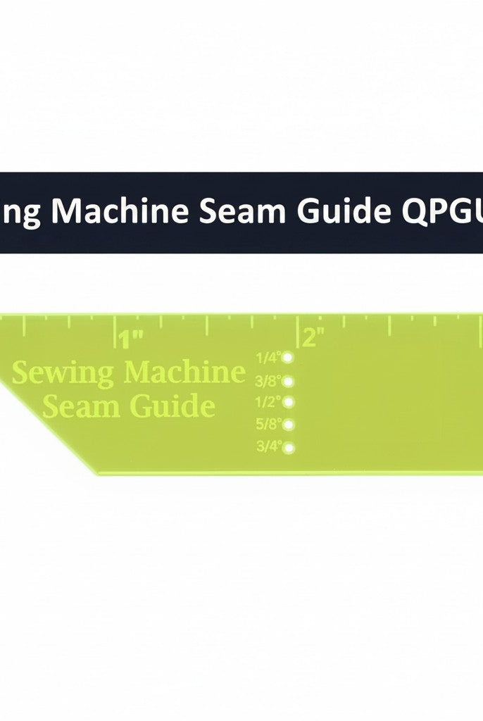 Carmon's Quilt Shop Quilter's Paradise green plastic sewing machine seam guide ruler with mitered edge