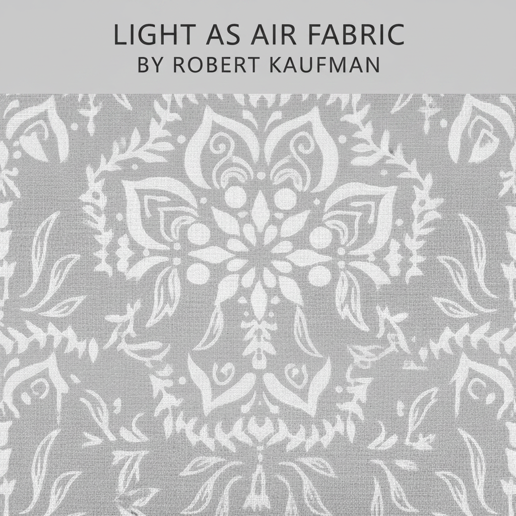 Carmon's Quilt Shop grey Light As Air Robert Kaufman 100% cotton quilting fabric with an elegant floral pattern