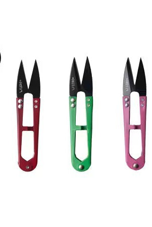Carmon's Quilt Shop LDH Thread Snips XL in assorted red, green, and pink colors for precision sewing and quilting