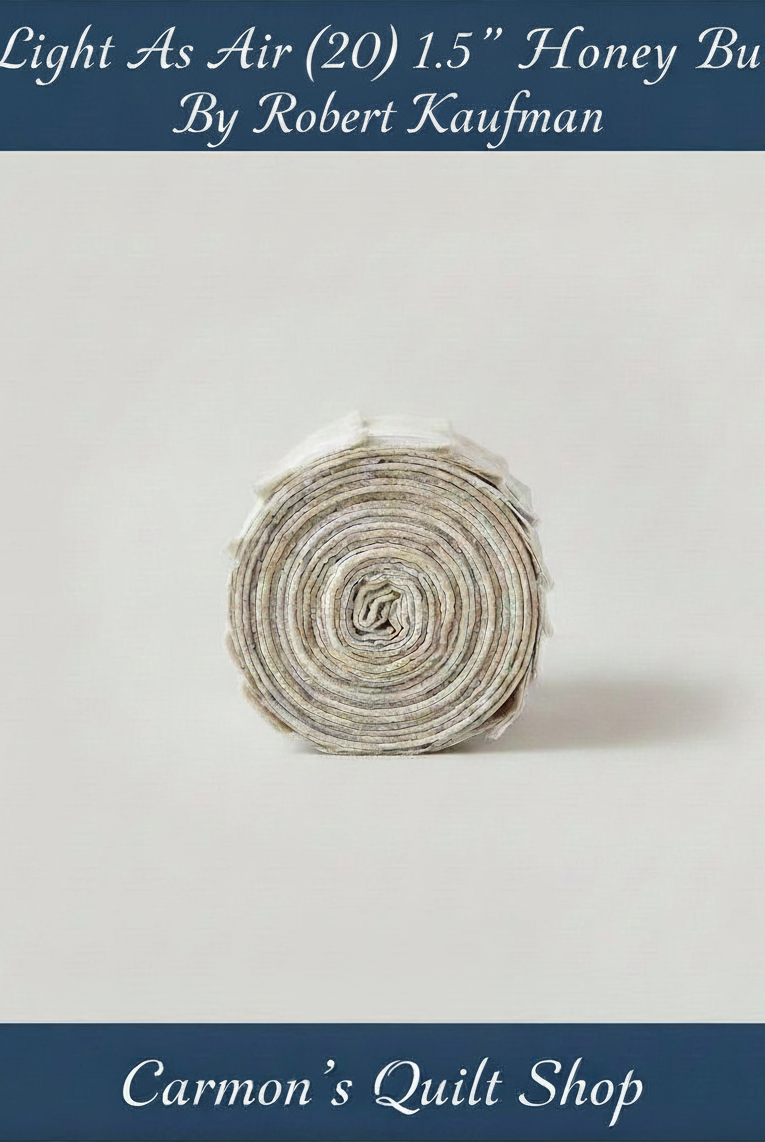 Carmon's Quilt Shop Light As Air 1.5 inch cotton fabric honey bun roll with floral and botanical prints