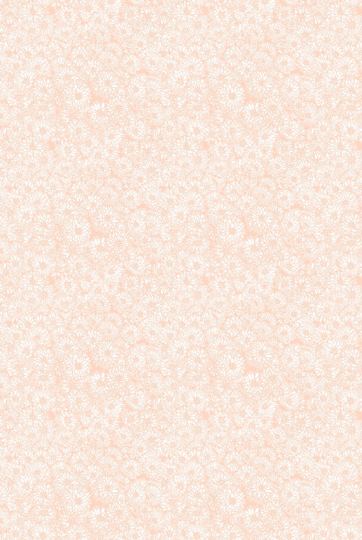 Carmon's Quilt Shop Main Street quilt kit fabric featuring a delicate white floral print on a soft peach background.