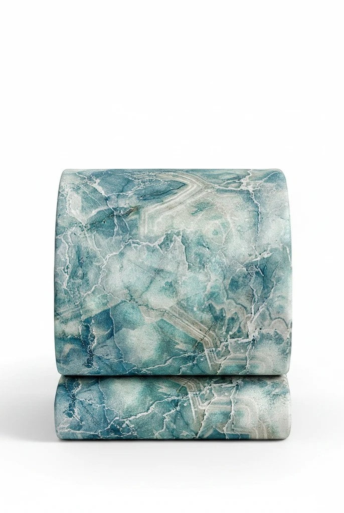 Carmon's Quilt Shop Northcott Smooth Sailing marble pattern wide backing cotton fabric in teal, blue, and white.
